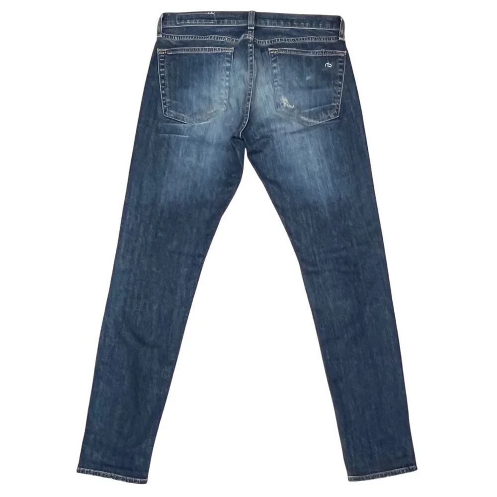 RAG & BONE Women Distressed Jeans 27 THE DRE BOYFRIEND Low Rise Blue
